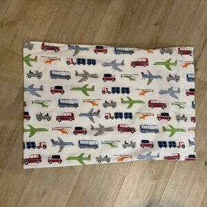 POTTERY BARN KIDS Pillowcase Brody Transportation Helicopter Truck Plane Bus Car